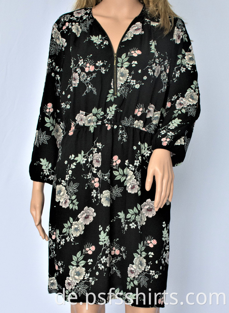 Printed Long Sleeve Dress